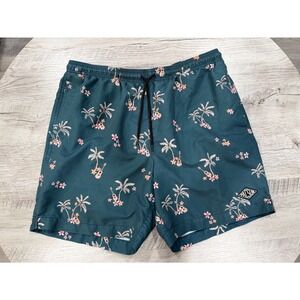 PacSun Tropical Palm Ukulele Swim Trunks Mesh Lined Beach Summer